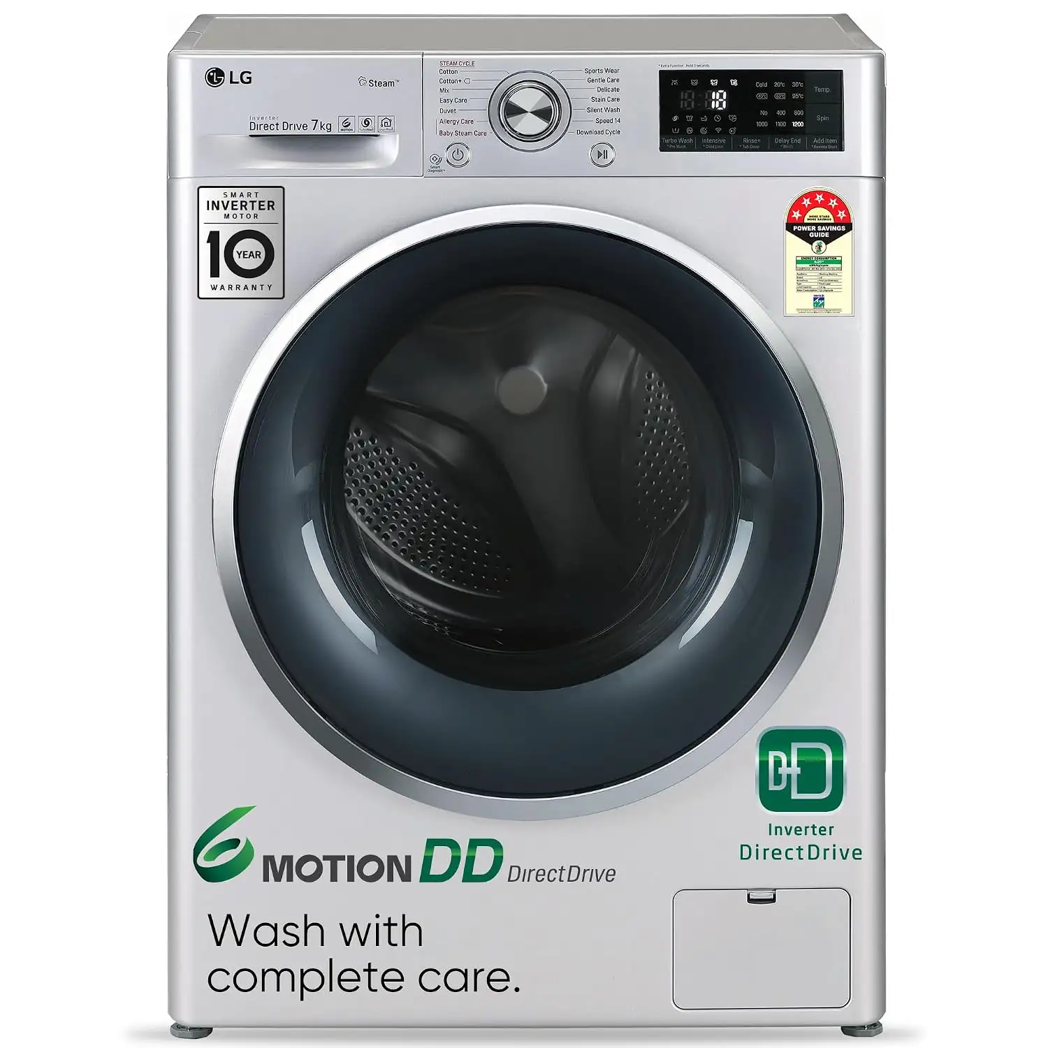 Image for LG7kgInverterFully-AutomaticFrontLoadingWashingMachine