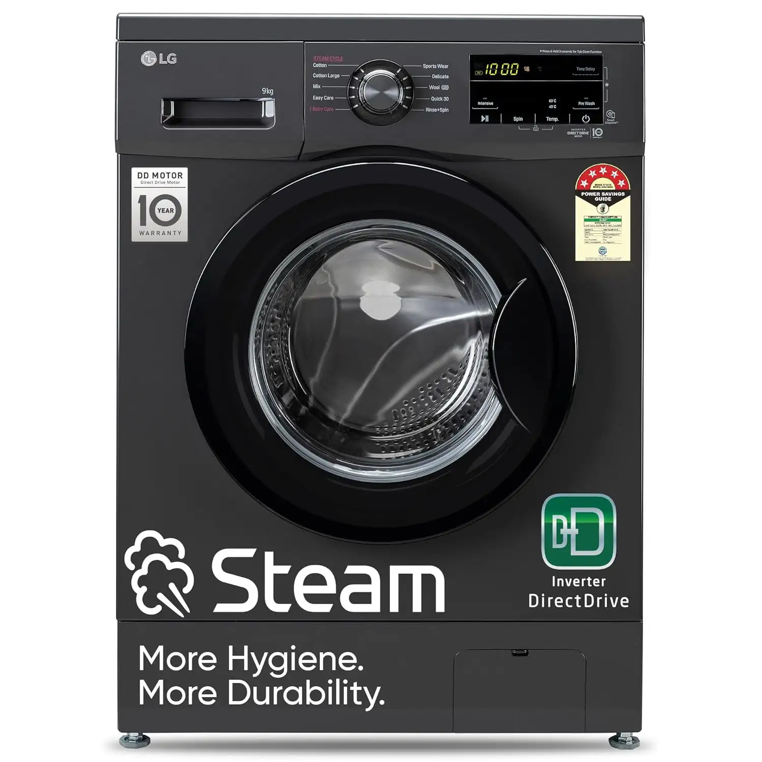 Image for LG9Kg5StarDirectDriveTechnology%2CSteamWash%2C6MotionDD%2CSmartDiagnosis%2CFully-AutomaticFrontLoadWashingMachine