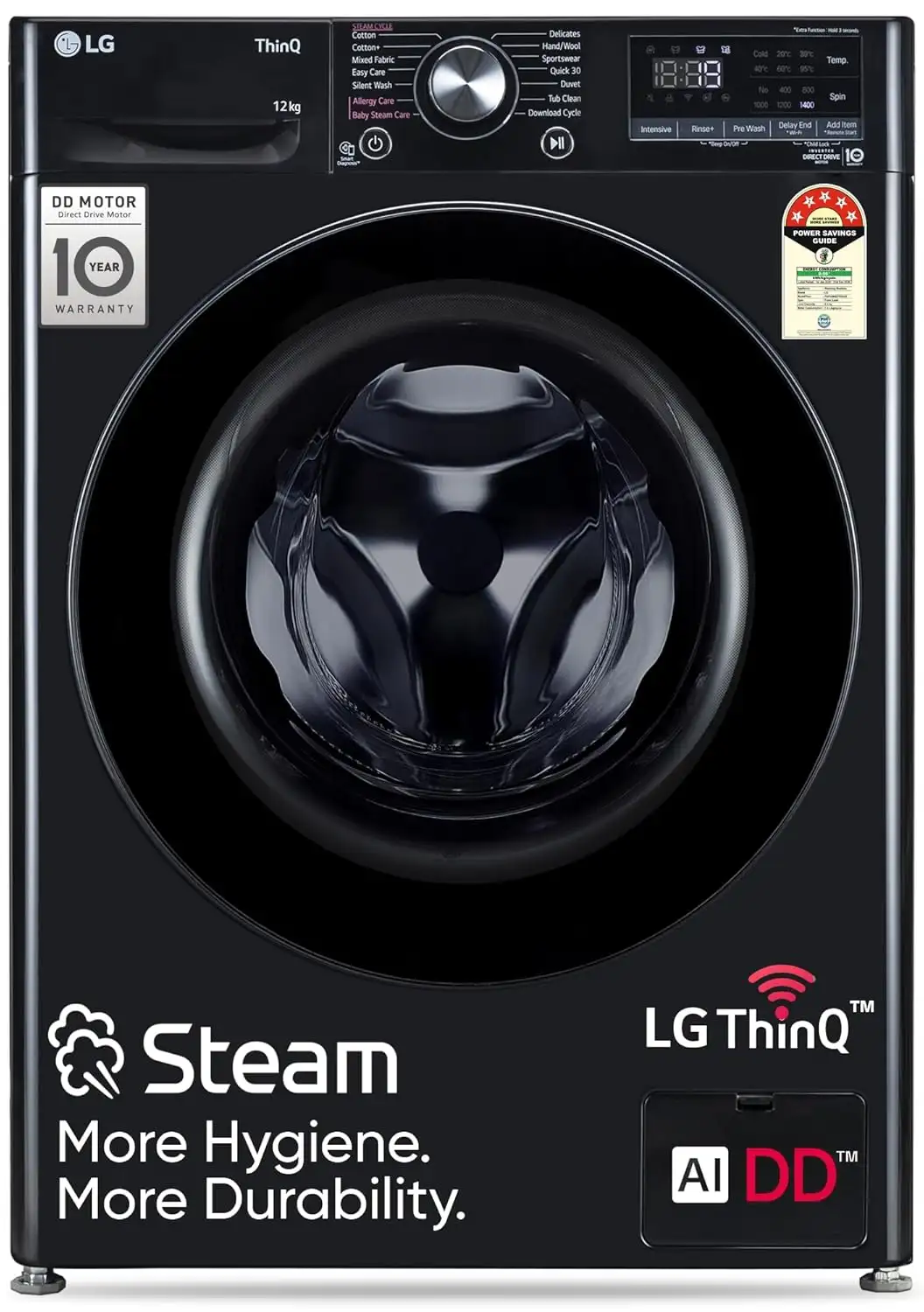Image for LG12Kg%2C5Star%2CAIDirectDriveTechnology%2CWi-Fi%2CSteamFullyAutomaticFront-LoadingWashingMachine
