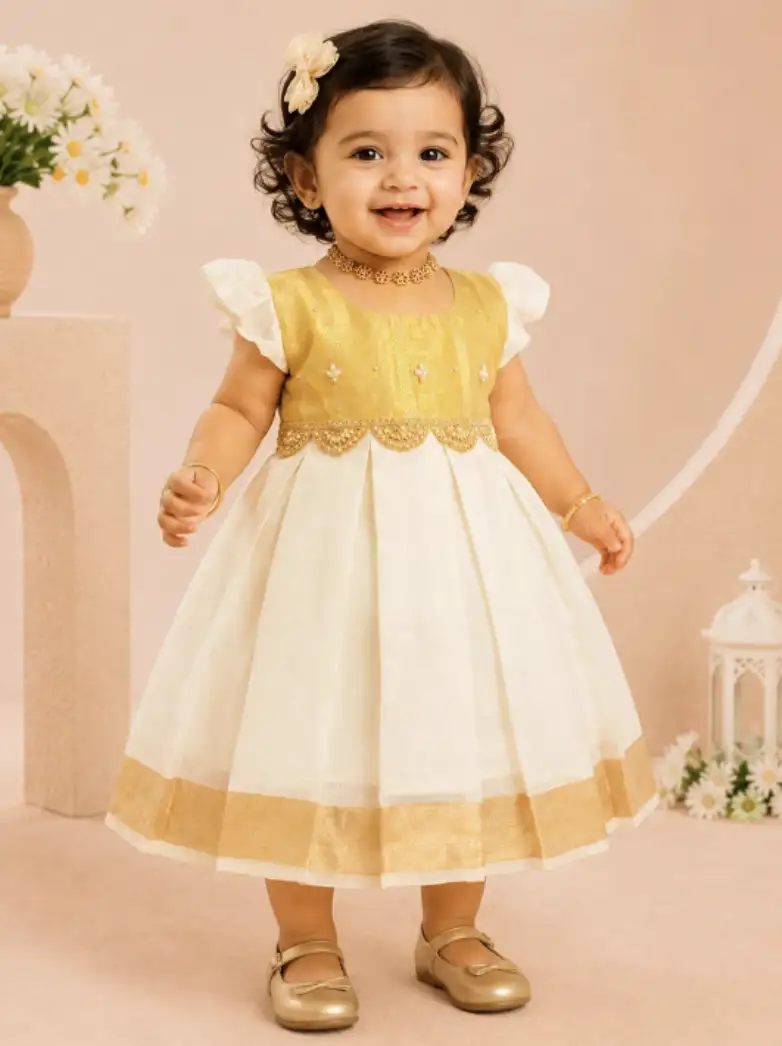 Image for BabypattuEmbroideredRoundNeckFitandFlareEthnicDresses