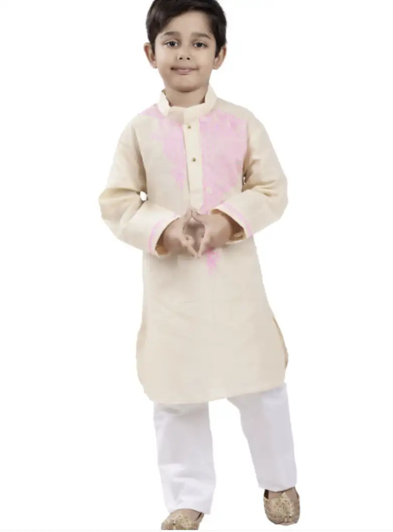 Image for SmuktarGarmentsBoysOffWhiteKurtaAndPyjama