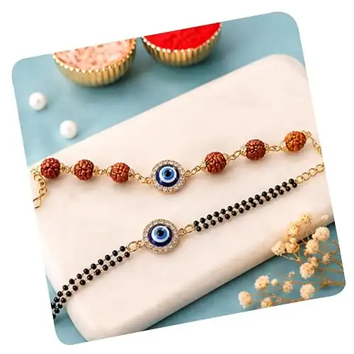 Image for DesignerEvilEyeCouplePairRakhi