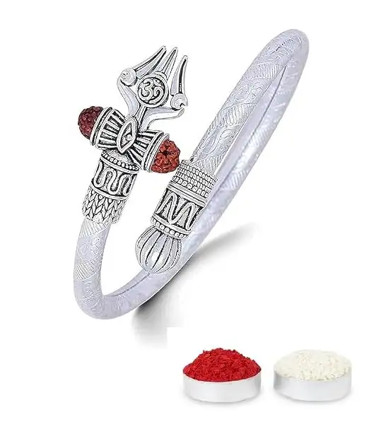 Image for ElRegaloTridentRudrakshaKadaBraceletRakhi