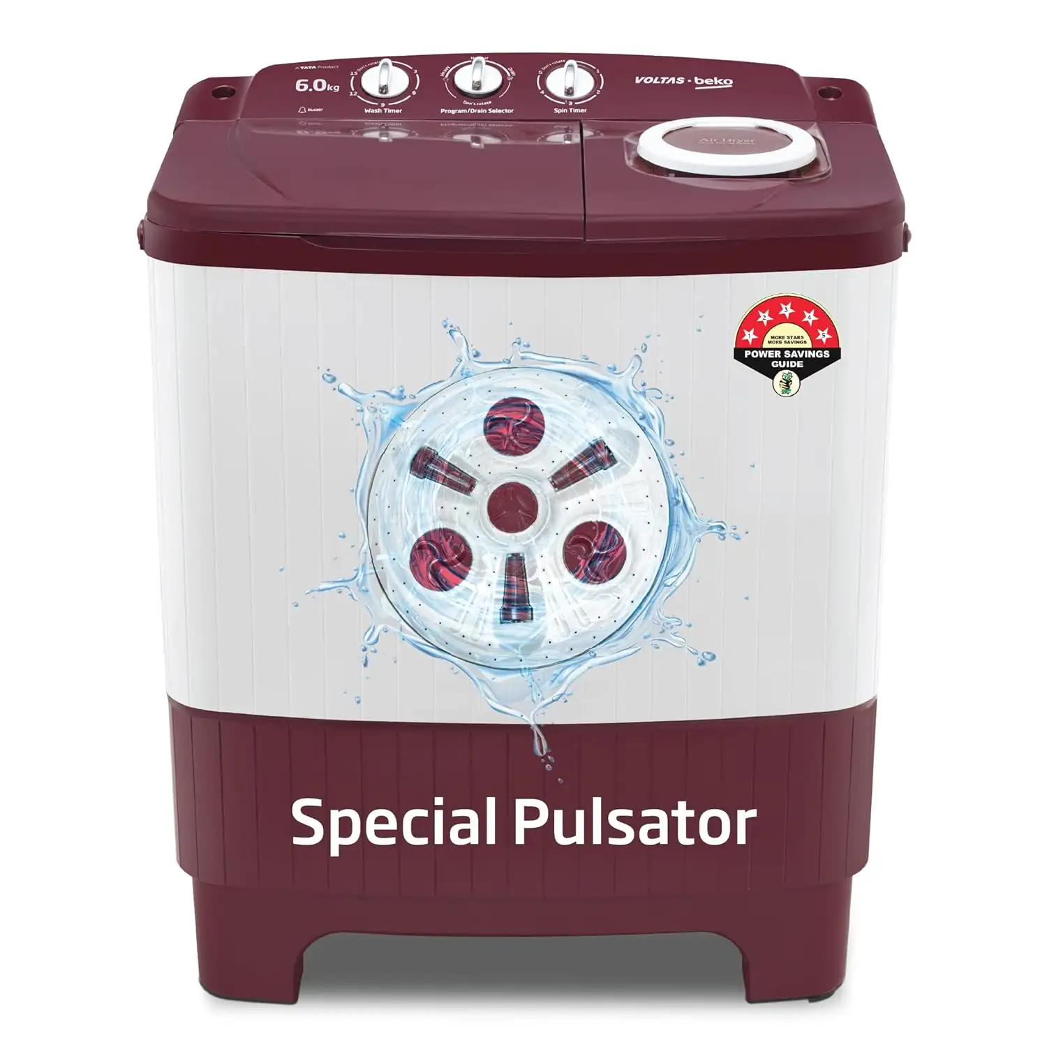 Image for Voltasbeko%2CATataProduct6kg5StarSemi-AutomaticTopLoadWashingMachineWithAirDry