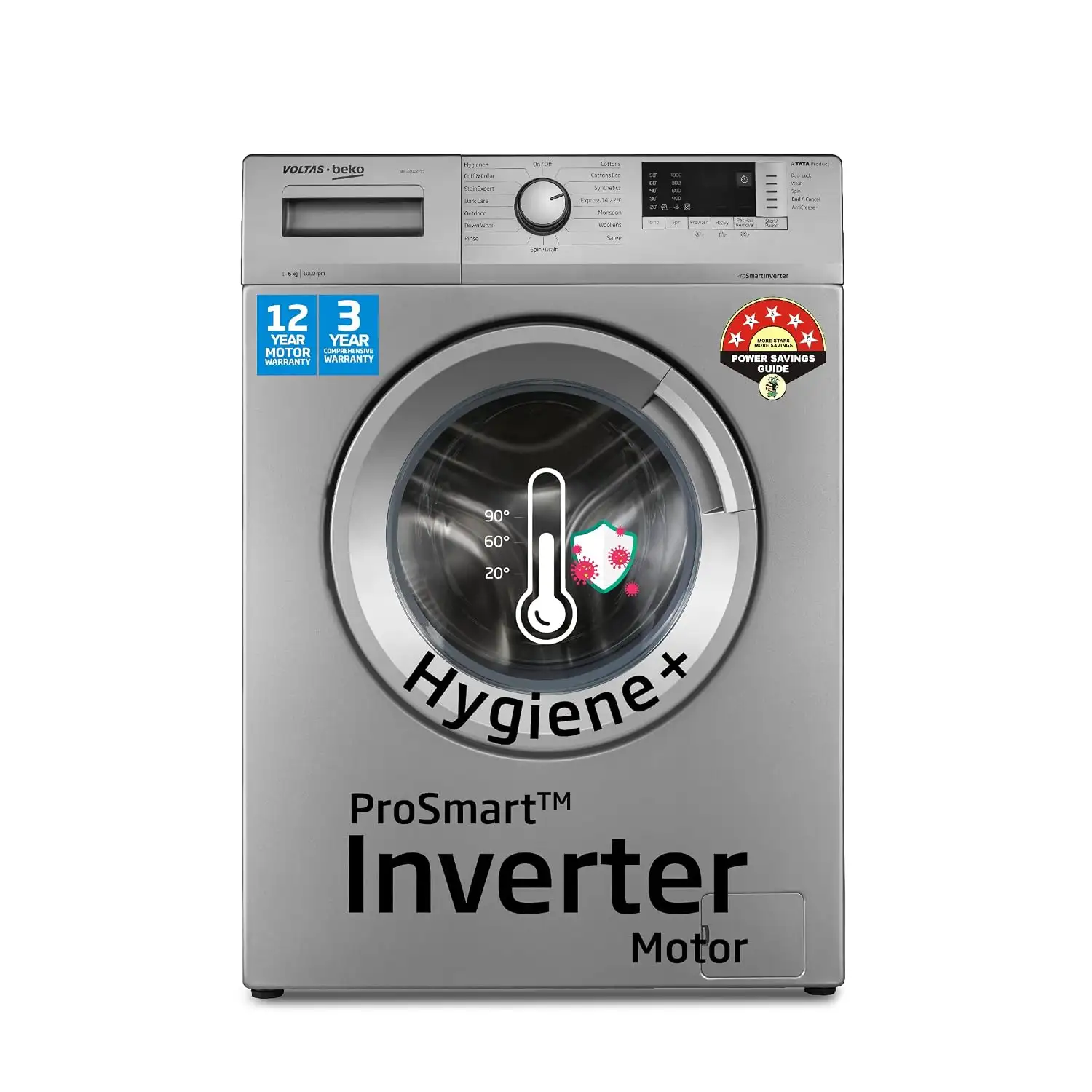 Image for VoltasBeko6kg%2CInverter%2C5StarFrontLoadWashingMachine