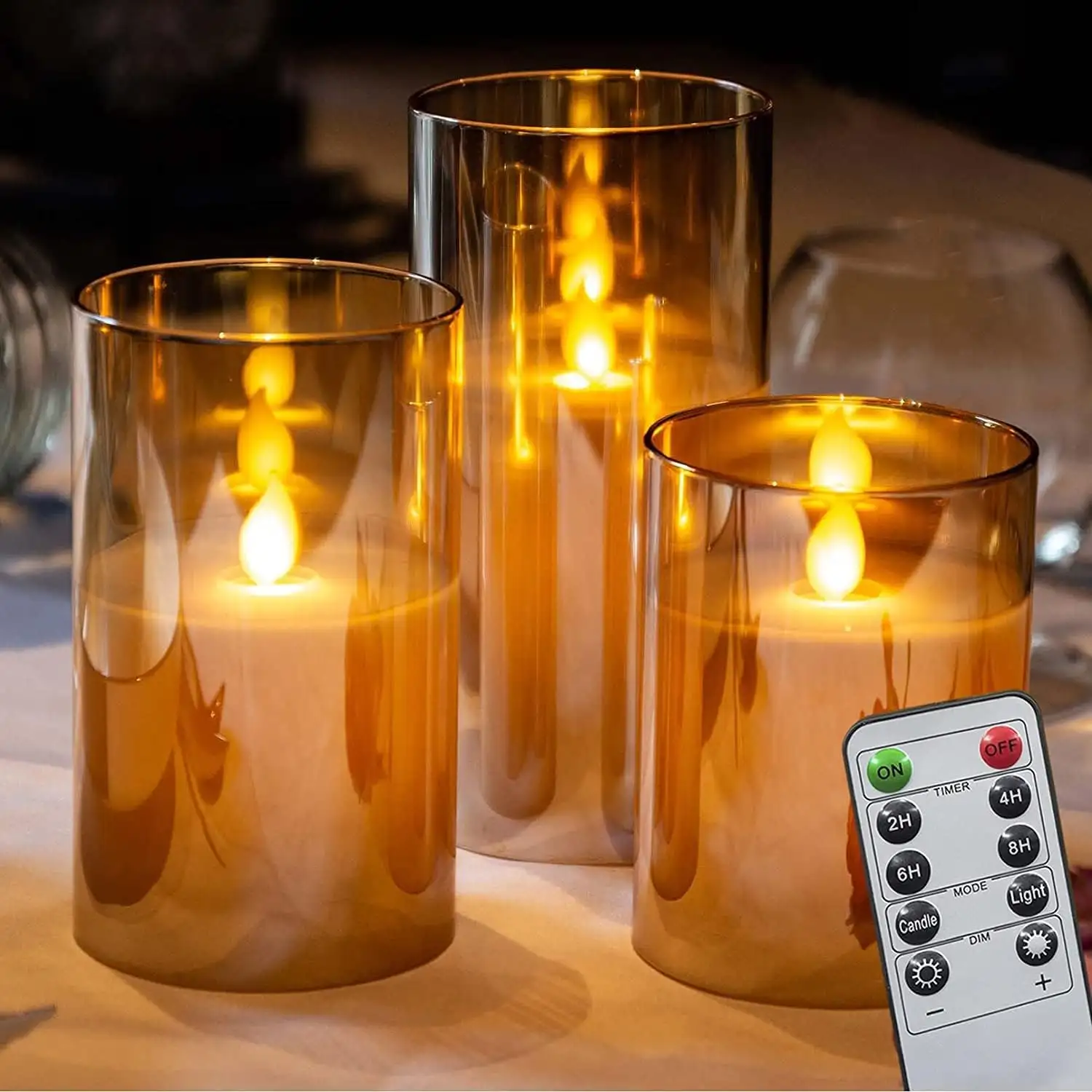 Image for XERGYAcrylicGlassBatteryOperatedFlamelessLEDCandles