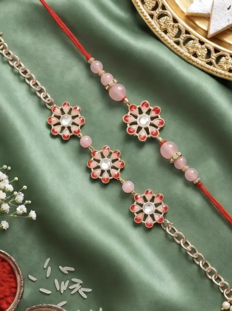 Image for KARATCARTSetof2Gold-PlatedBhaiBhabhiRakhi