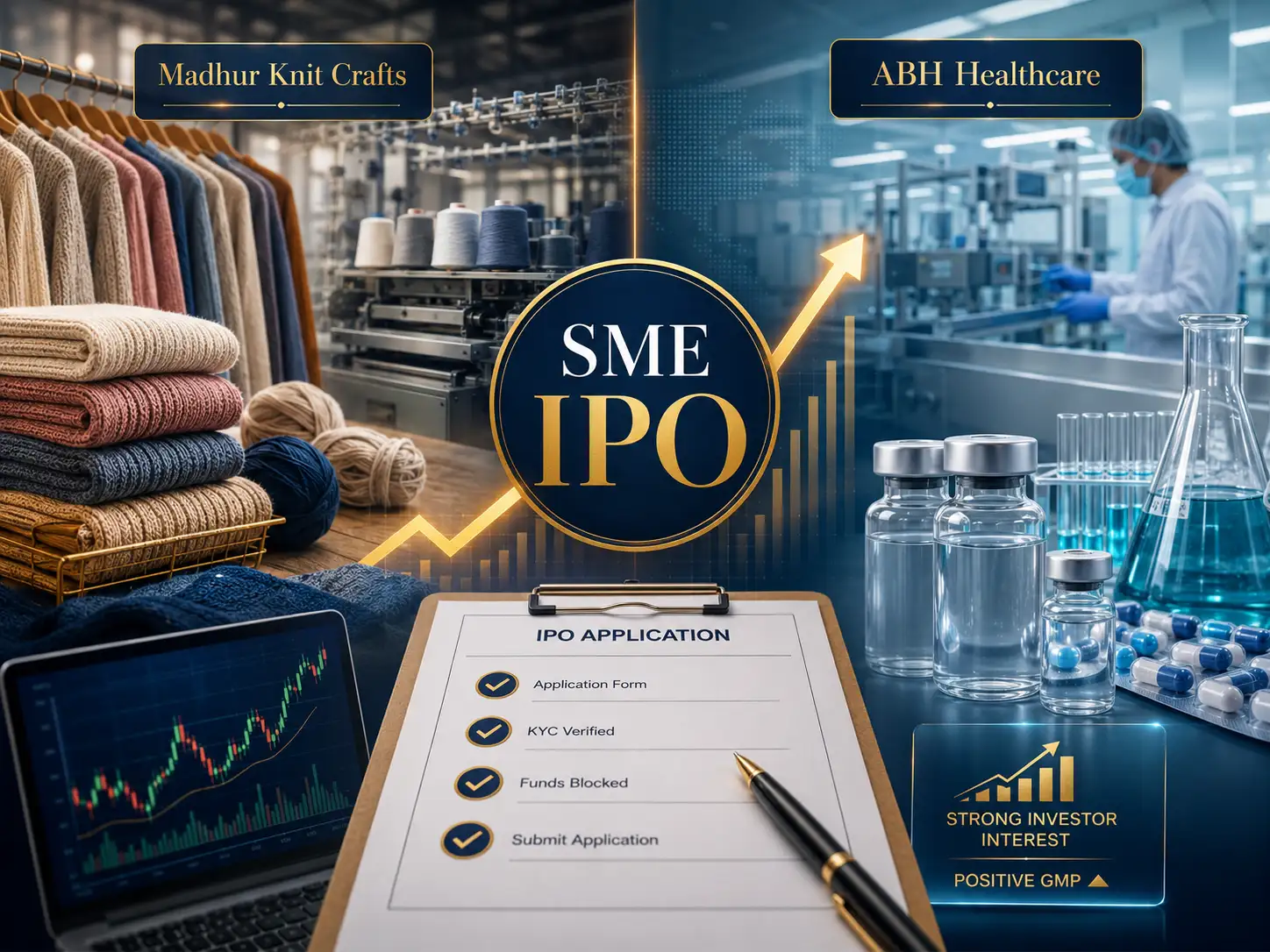 Madhur Knit Crafts, ABH Healthcare SME IPOs Day 1: Early subscription, GMP, and key details