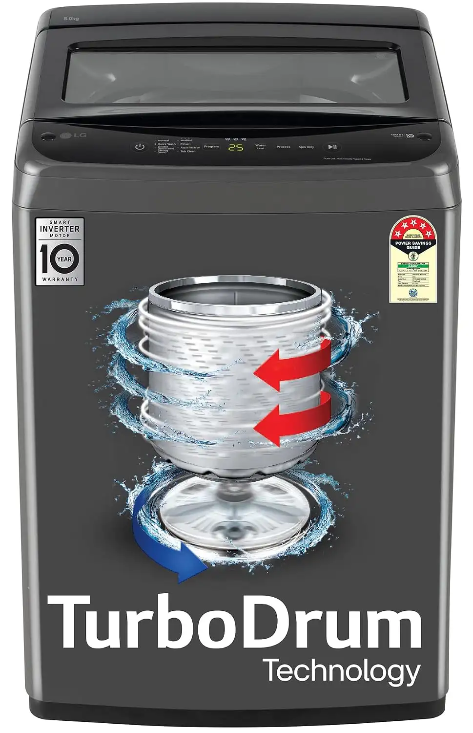 Image for LG8Kg5StarSmartInverterTechnologyFullyAutomaticTopLoadWashingMachine