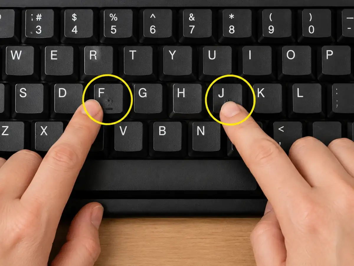 Those tiny bumps on the F and J keys...