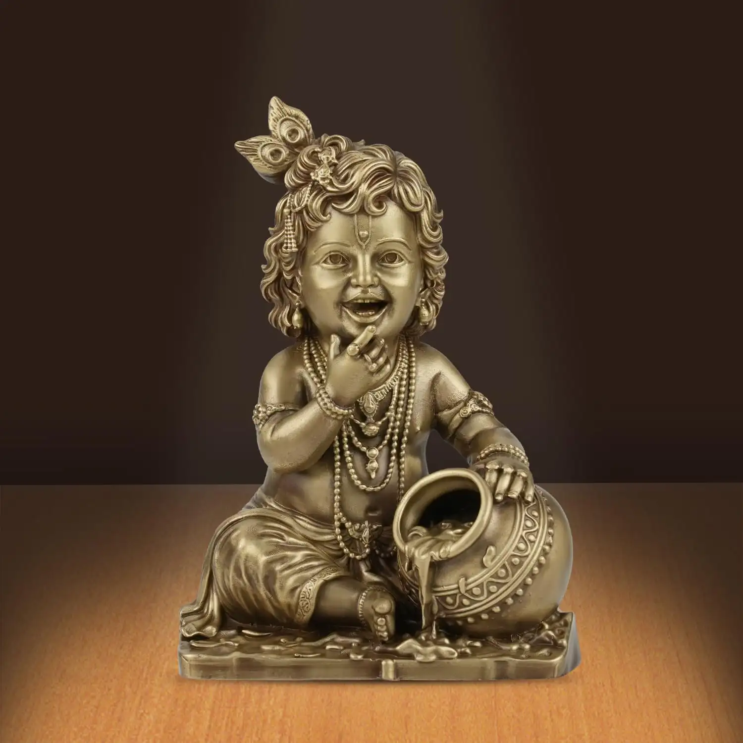 Image for 3InchMakhanChorBrassIdol