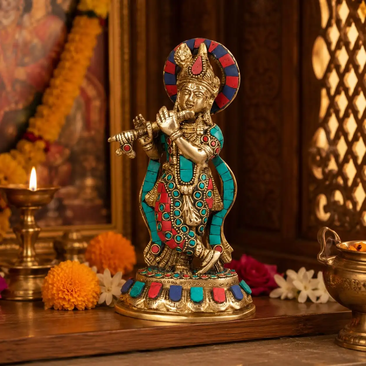 Image for KartiqueBrassKrishnaBhagwanIdol