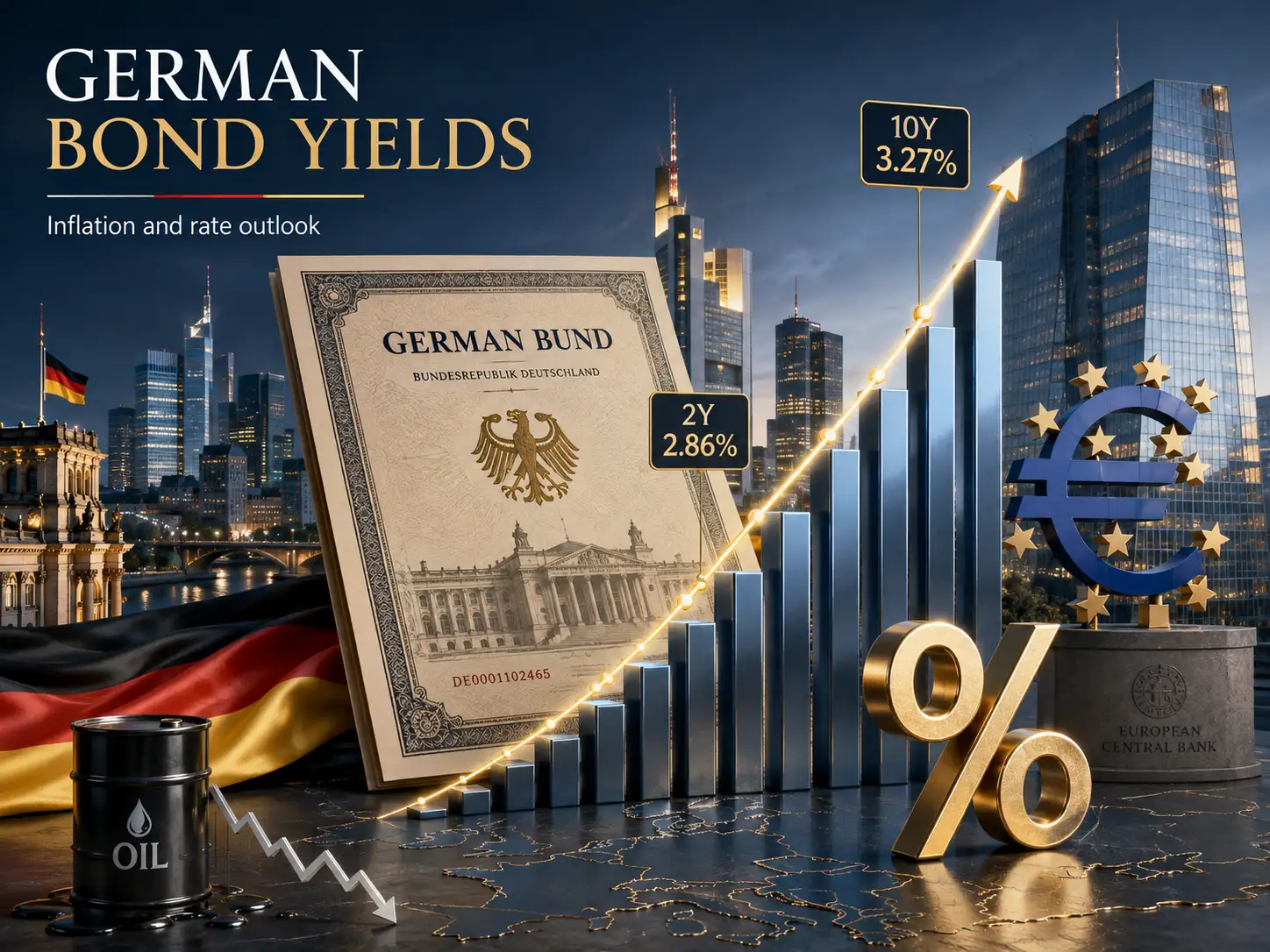 Global Market: German bond yields rise as investors weigh inflation risks and ECB rate path