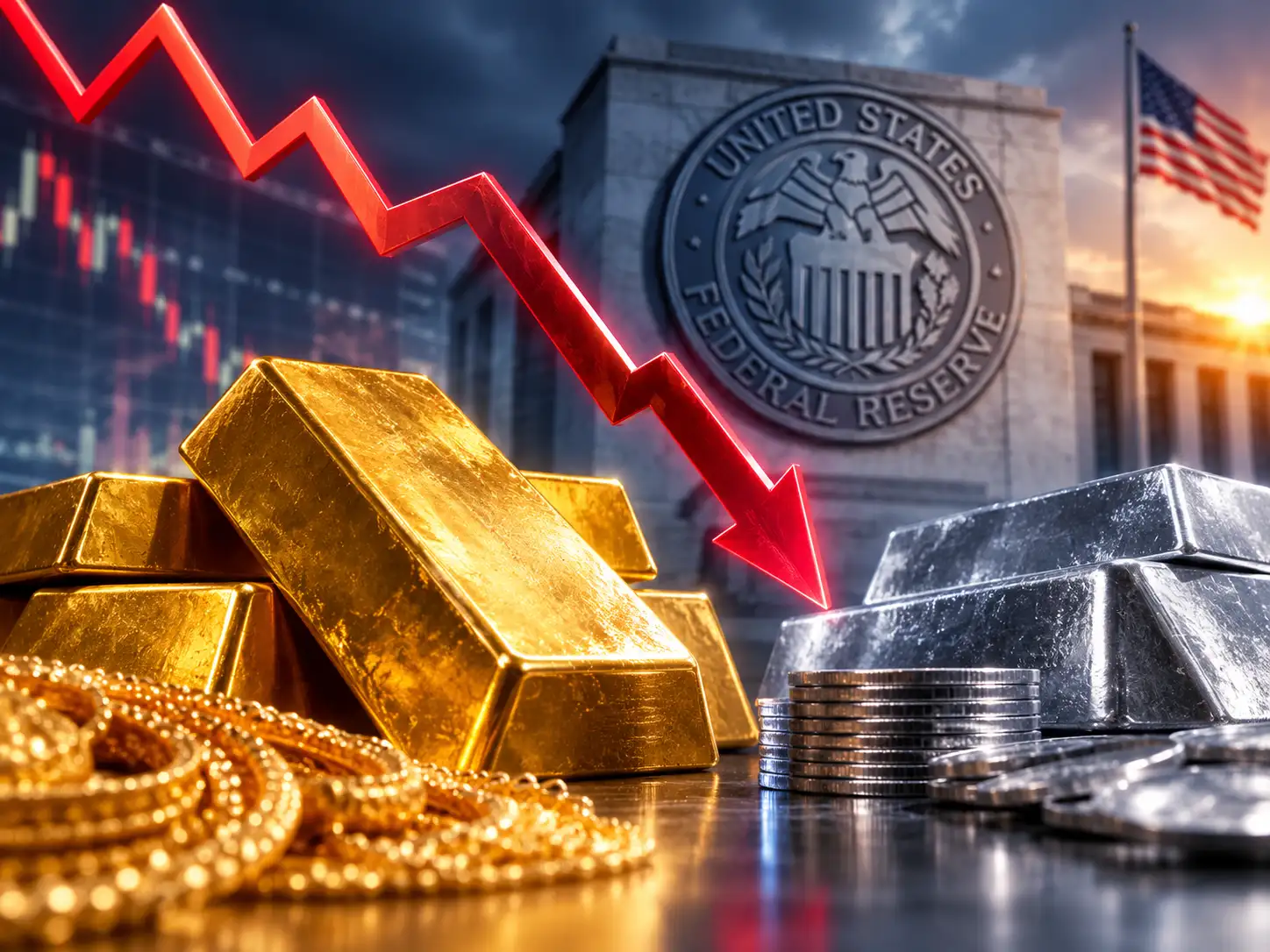 Gold prices drop 9,500/10 gram in 4 days; silver down Rs 7,700/kg as US Fed rate hike bets increase. Buy, sell or hold?