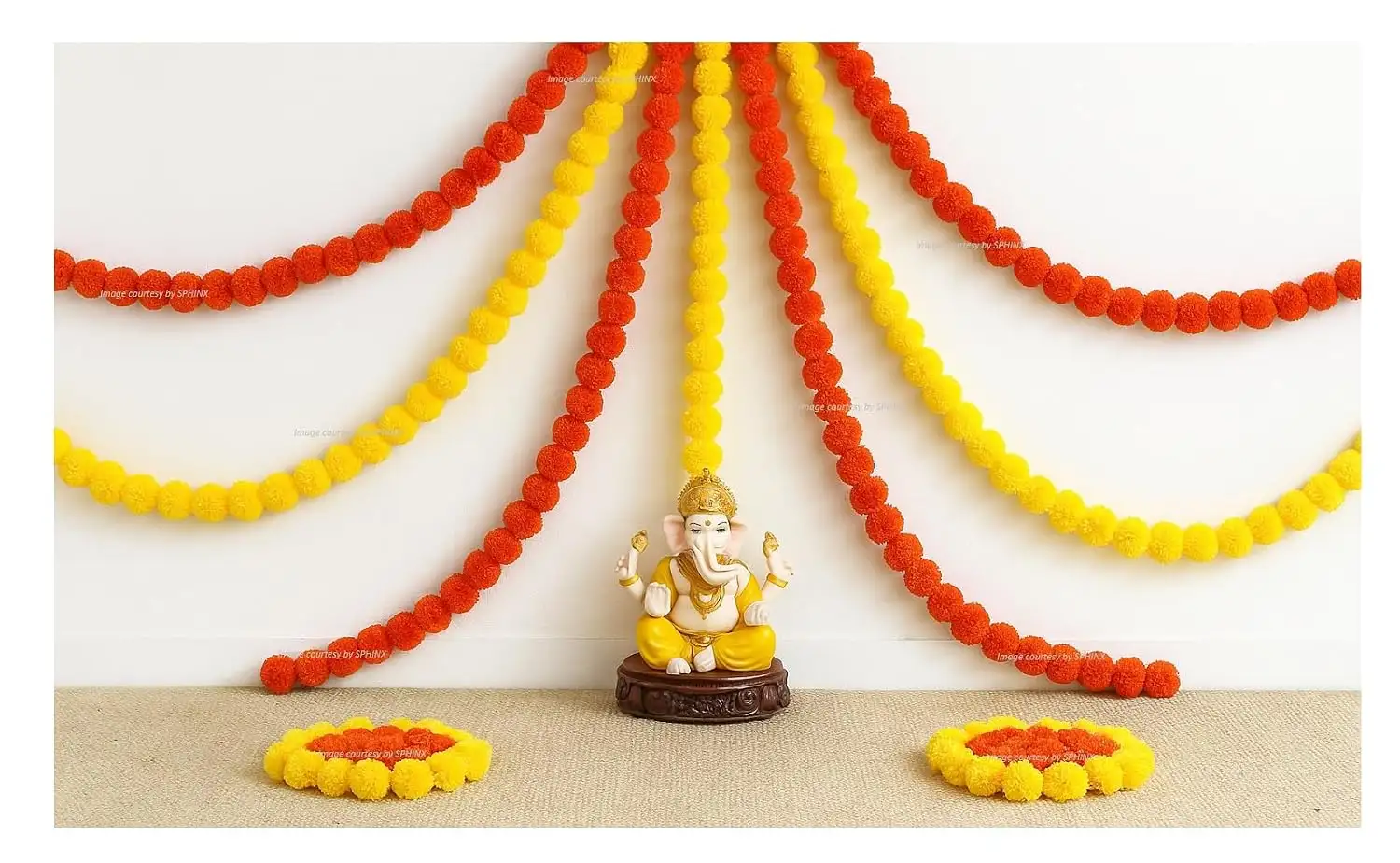 Image for SPHINXArtificialFluffyMarigoldFlowerGarlands