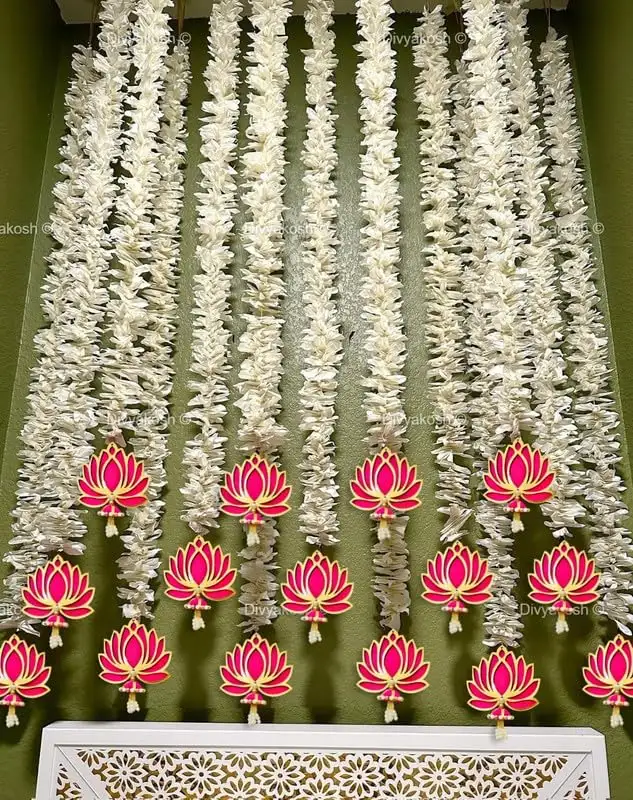 Image for DivyakoshLotusHangingwithWhiteArtificialFlowers