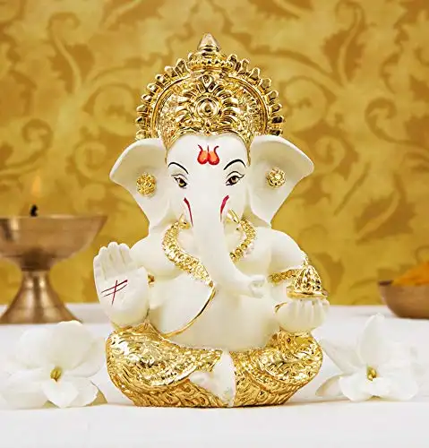 Image for GoldArtIndiaCeramicGaneshIdol