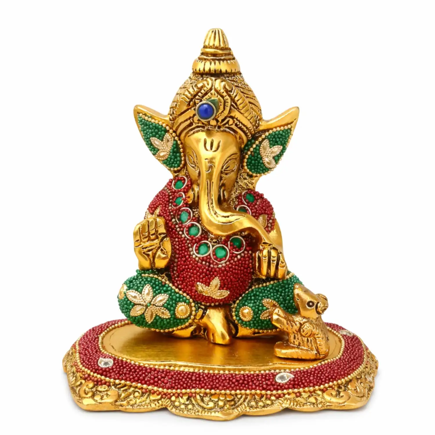 Image for KalakritiMetalGanpatiIdolwithMouse