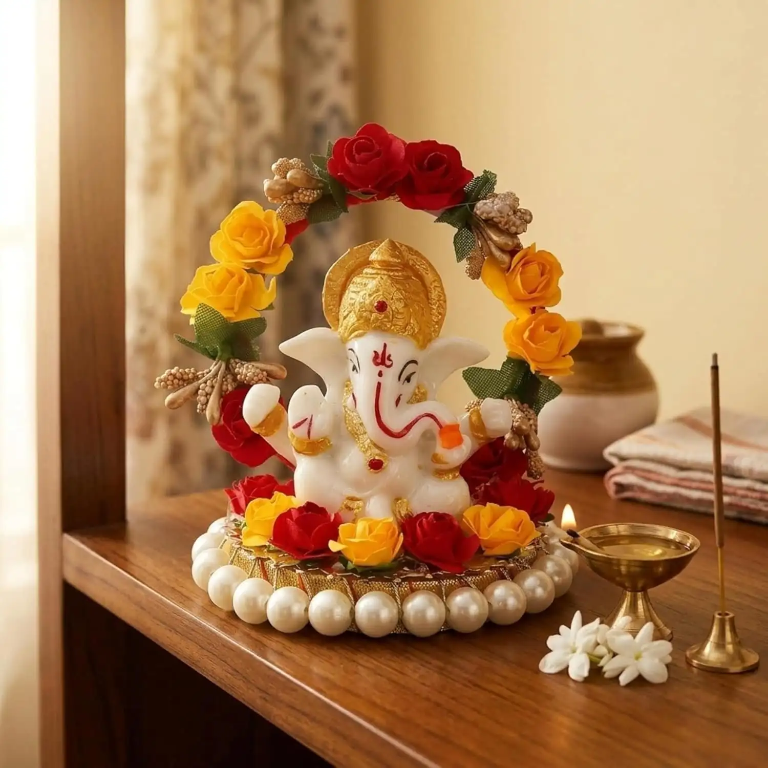 Image for eCraftIndiaResinLordGaneshaIdol