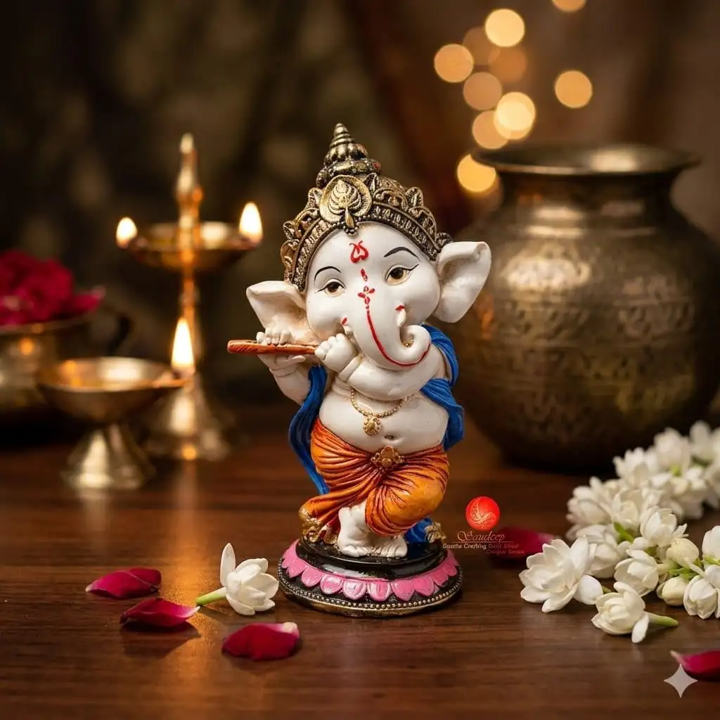 Image for SAUDEEPINDIAHandcraftedResinLittleGanesha