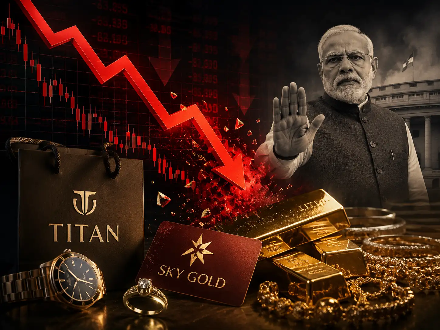 Titan Company, Sky Gold, other shares fall up to 6% on PM Modi’s second appeal to avoid gold