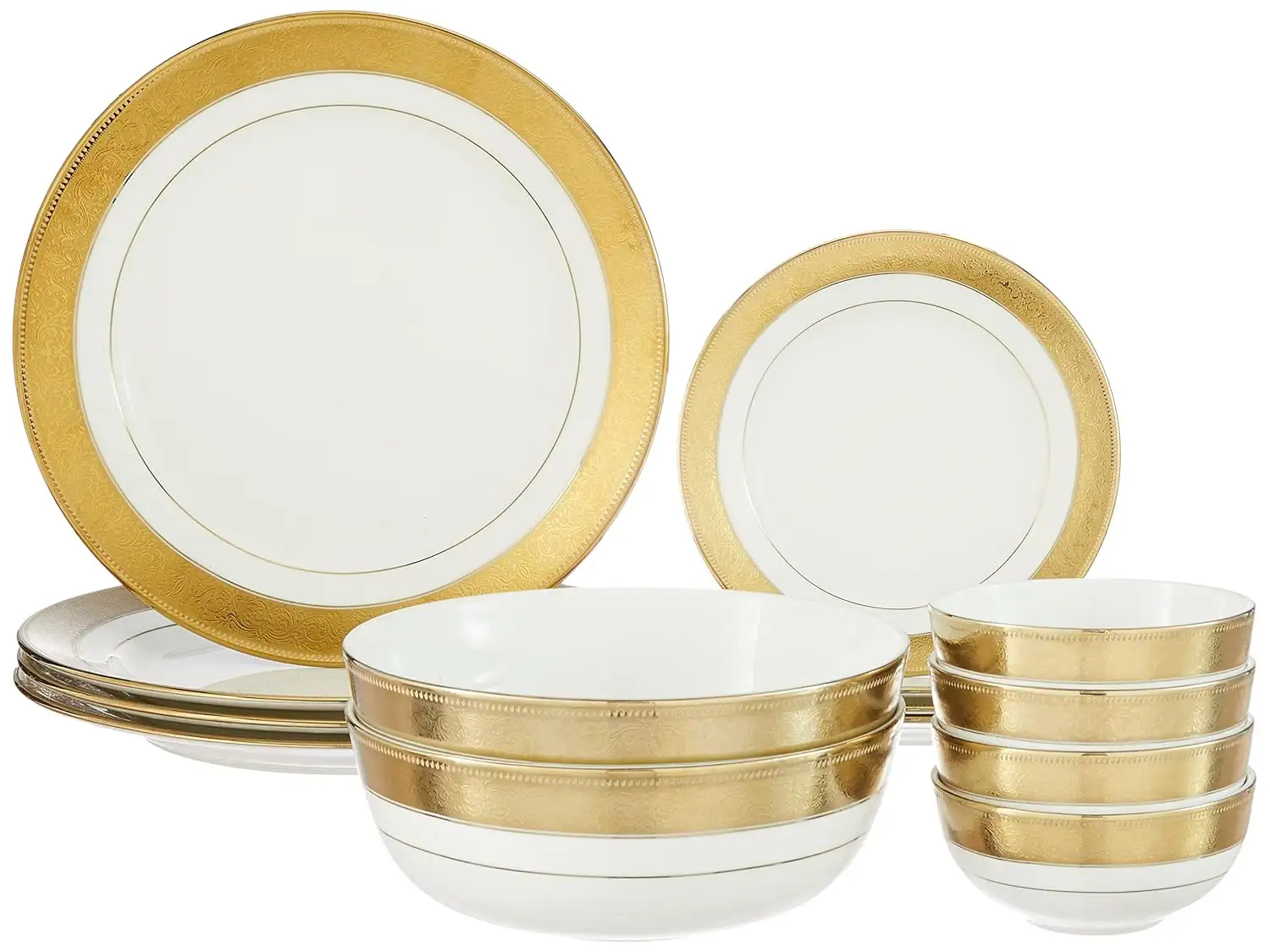Image for AmazonBrand-SolimoCeramic14PiecePremiumDinnerSet