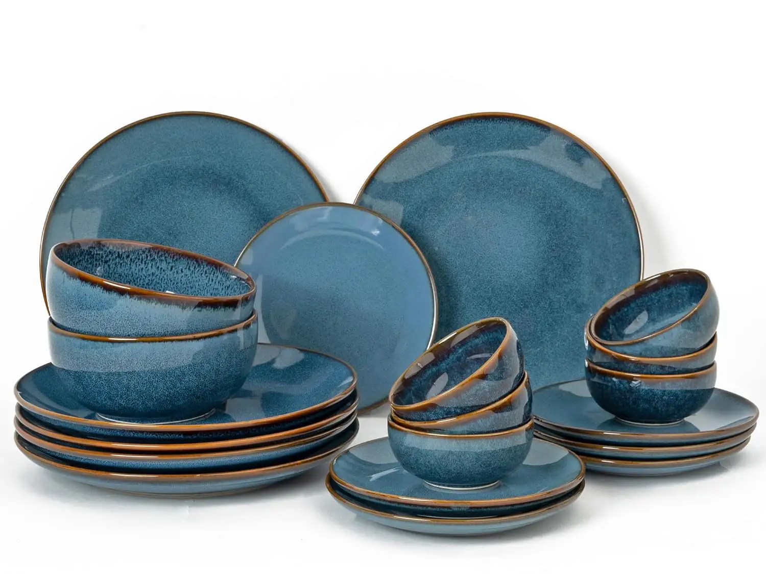 Image for BodhiHouseReactiveGlazeCeramicDinnerSet%2C20Pieces%2CGreenish-Blue