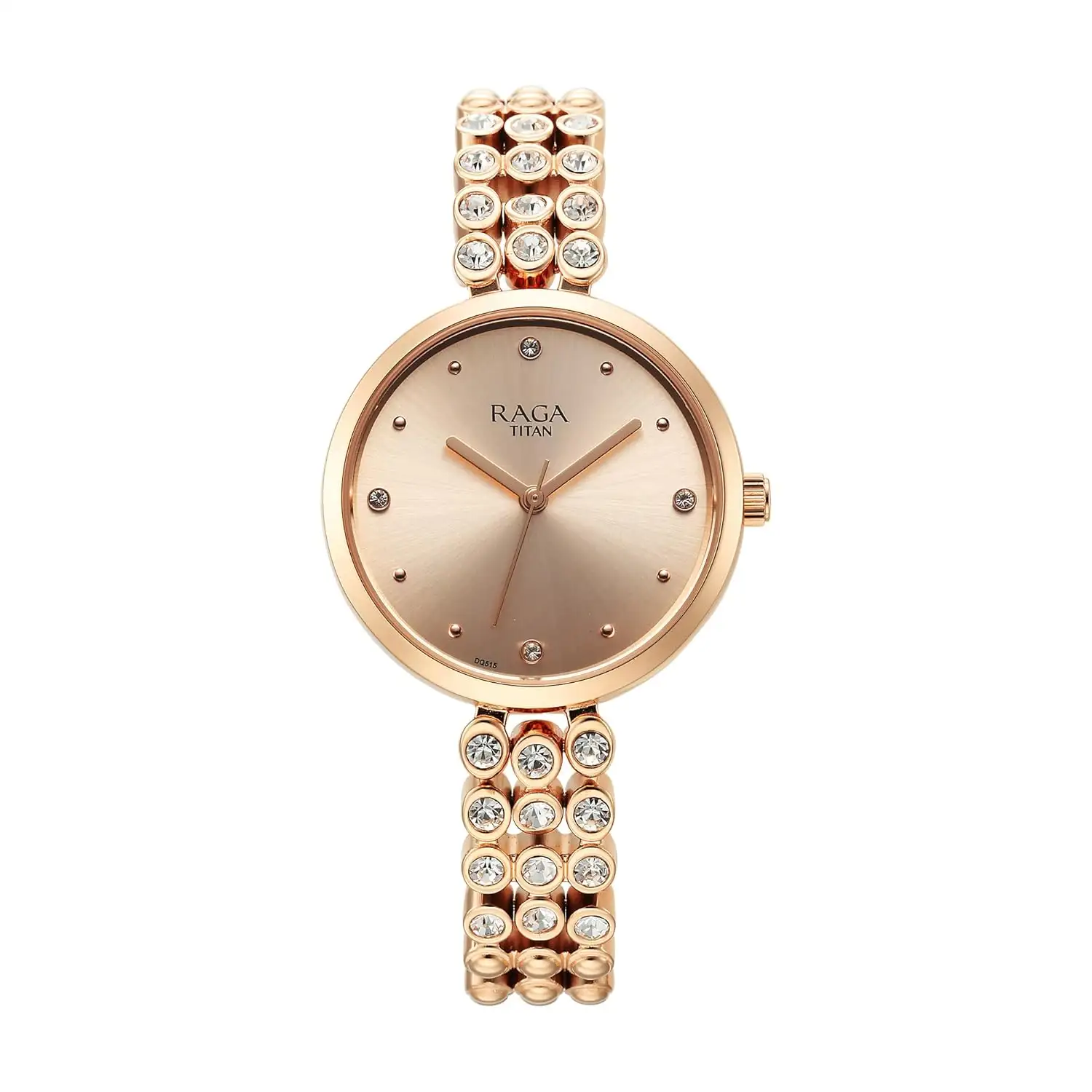 Image for TitanRagaShowstopperQuartzAnalogRoseGoldDialRoseGoldMetalStrapWatchforWomen