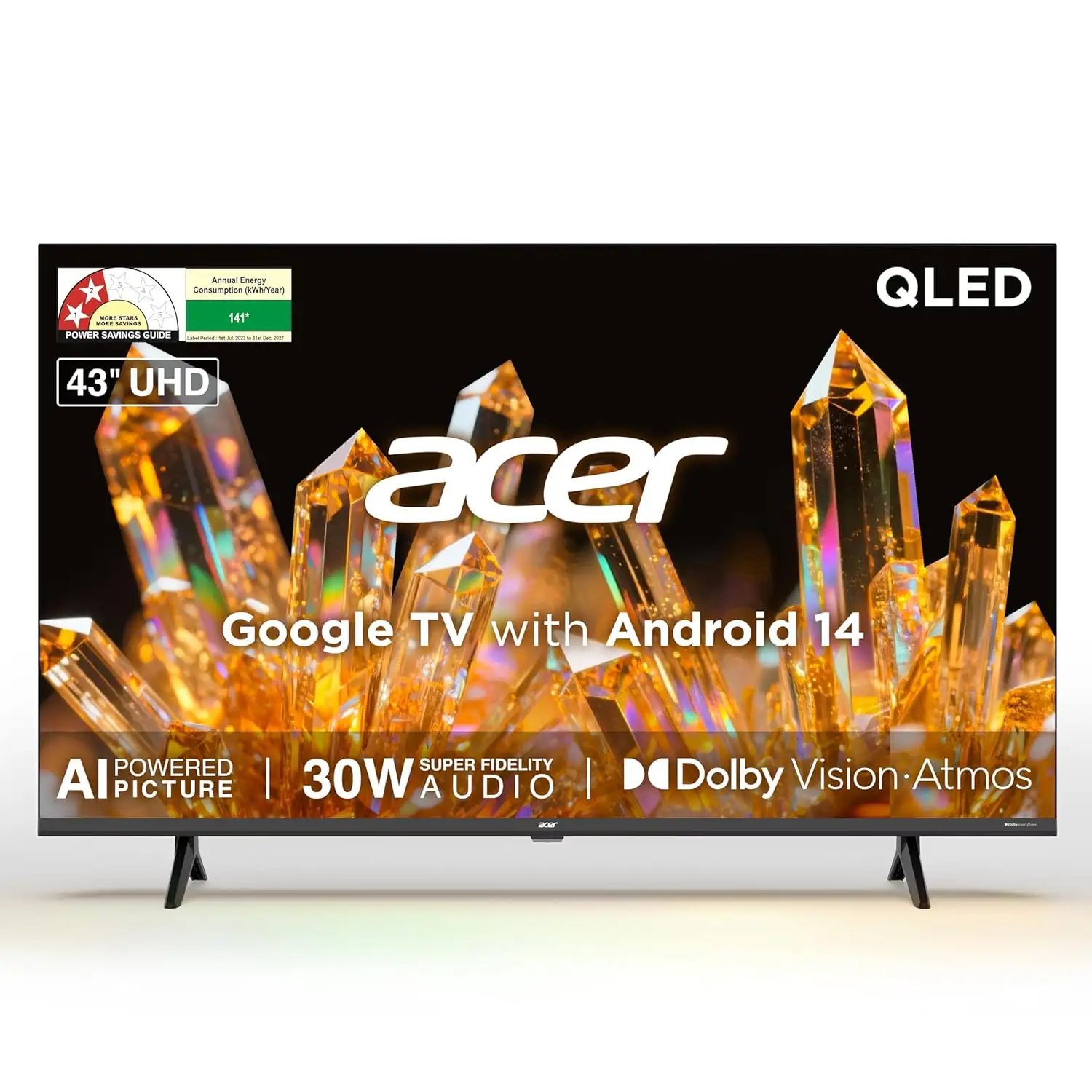 Image for Acer108cm(43inches)UltraVSeries4KUltraHDSmartQLEDGoogleTV