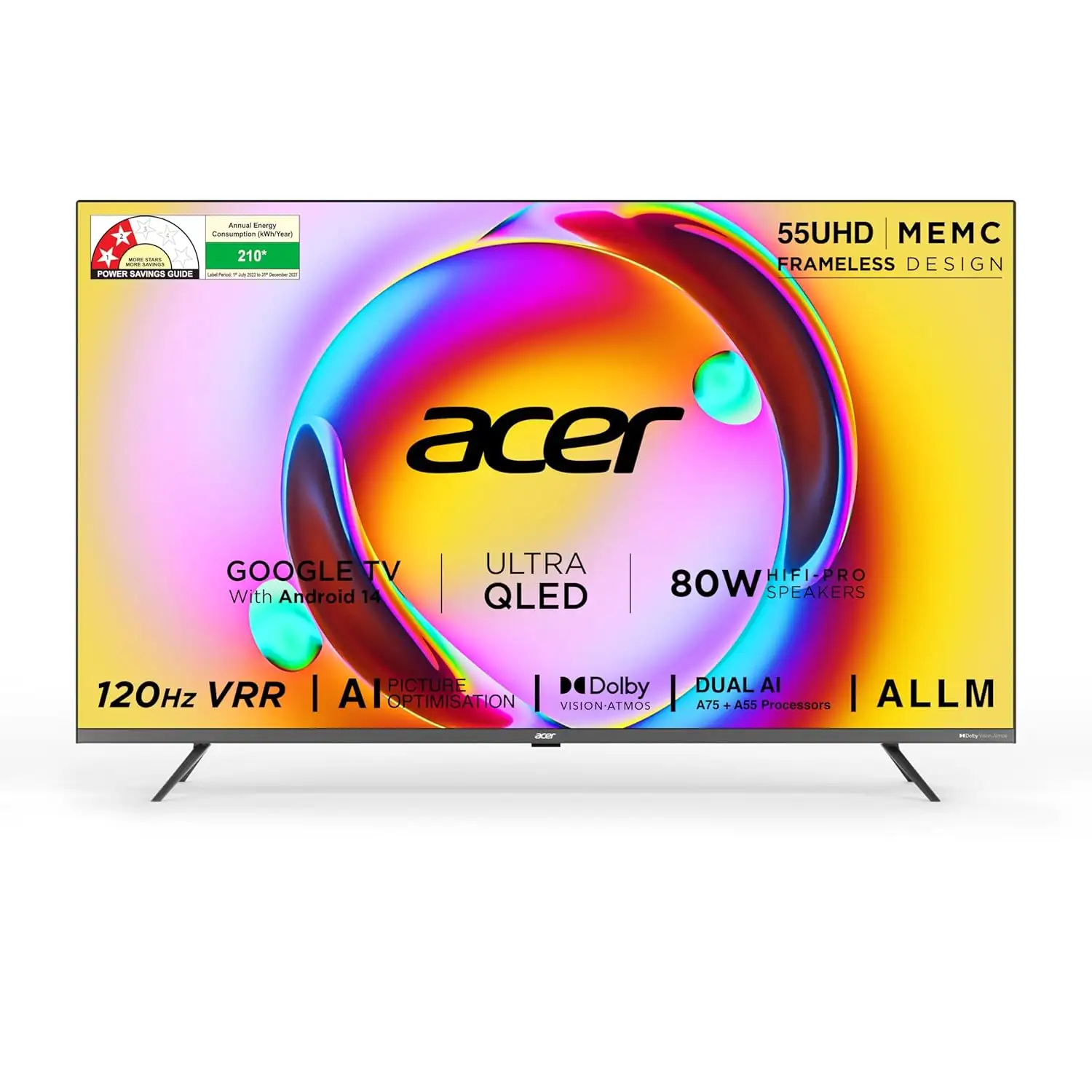 Image for Acer139cm(55inches)SuperSeries4KUltraHDSmartQLEDGoogleTV
