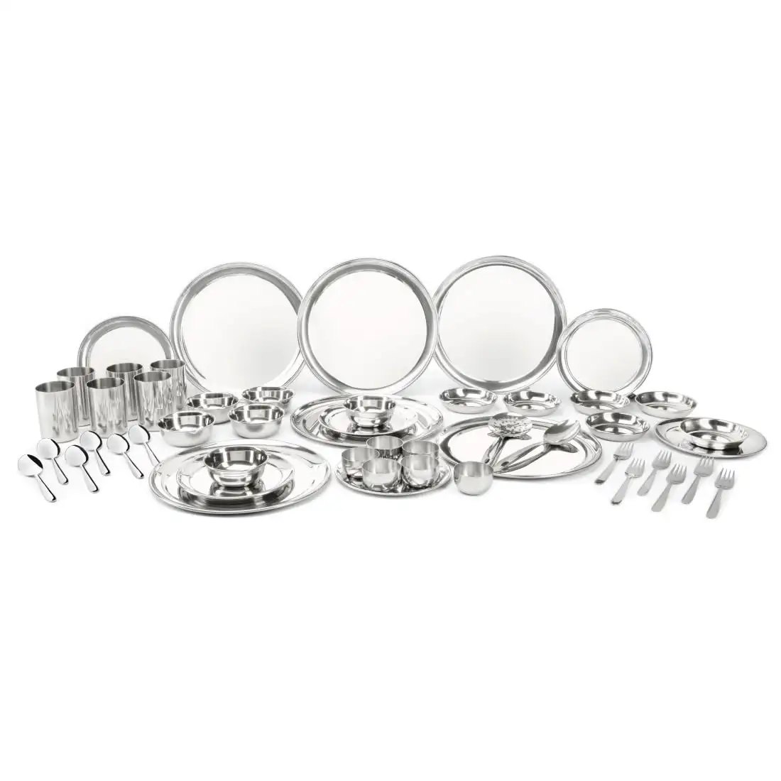 Image for ShriandSamDinnerSet%2C50-PieceShagunStainlessSteelDinnerSet