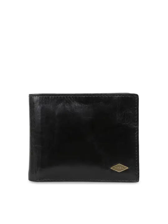 Image for Fossil-MenBlackSolidLeatherTwoFoldWallet