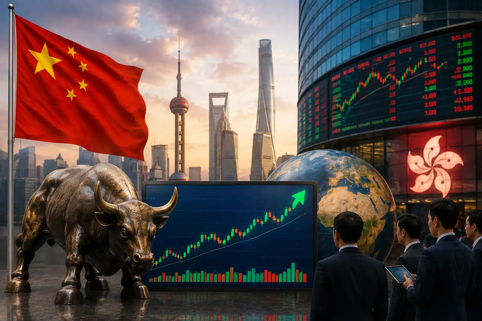 Global Market: China stocks range-bound as tech gains offset bank, insurance sector losses