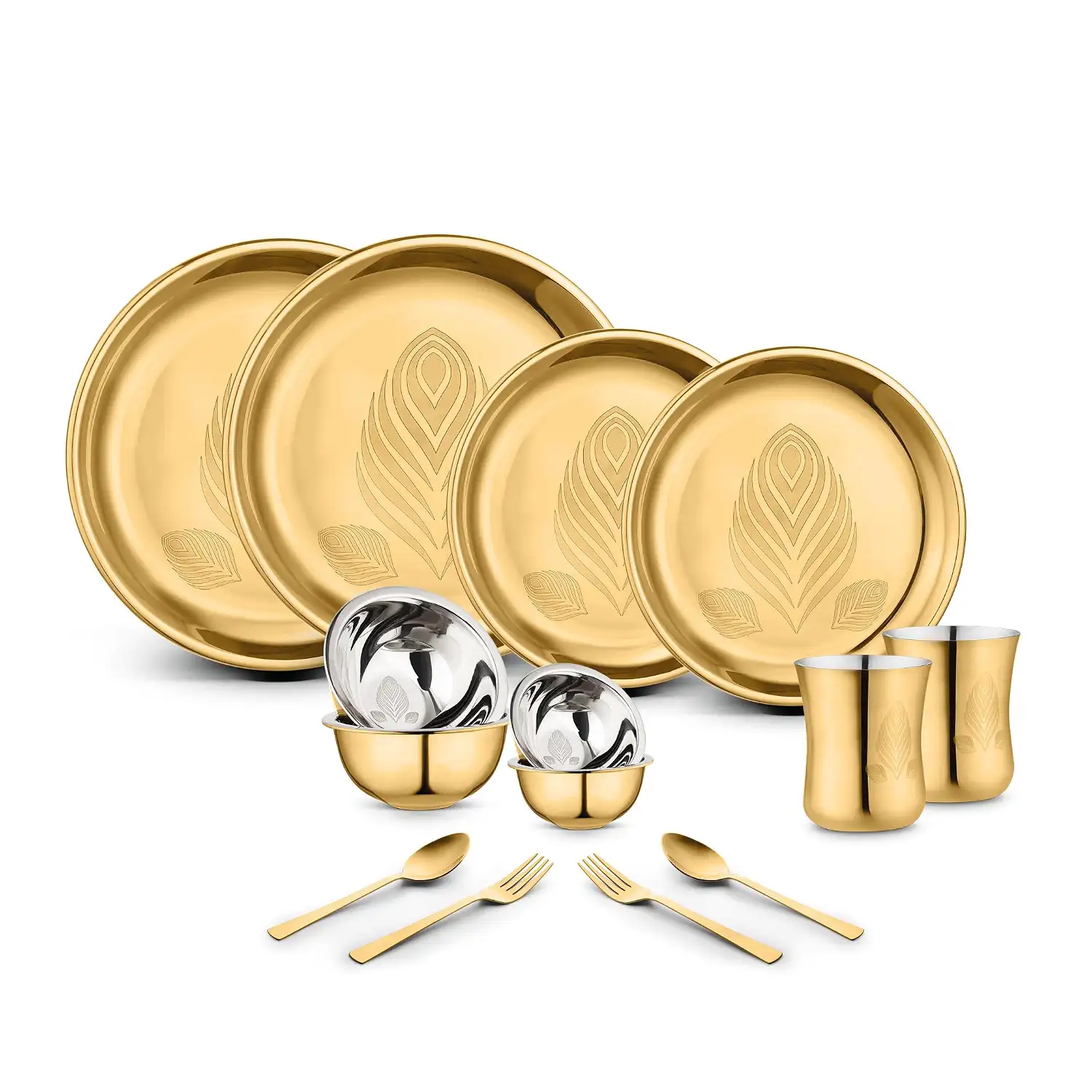 Image for ClassicEssentialsStainlessSteelGoldDinnerSetwithPVDCoating(DivineDinnerSet)