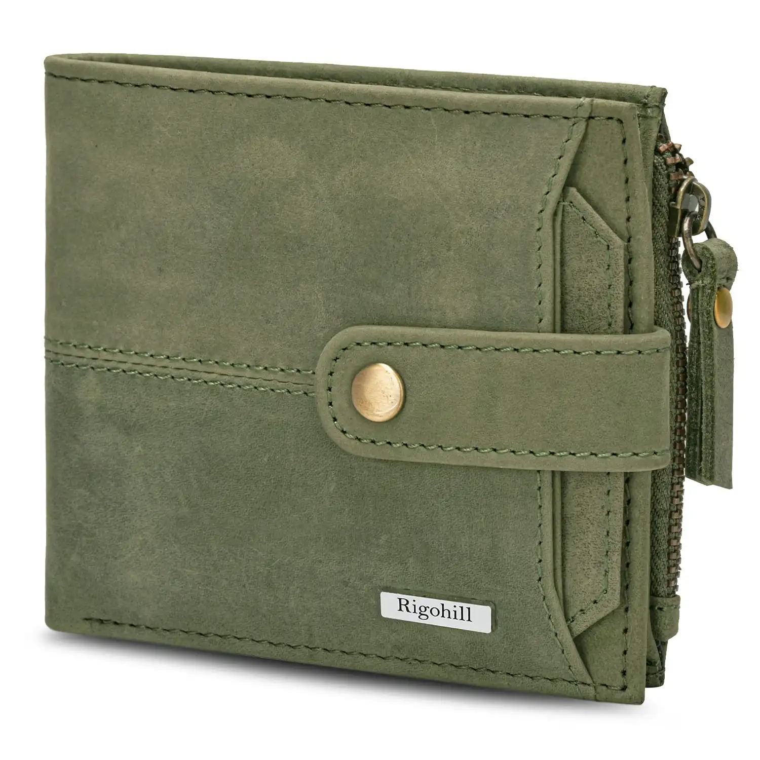 Image for RigohillDogerOliveGreenLeatherWalletForMen%2C2CardSlot%7CRFIDWallet