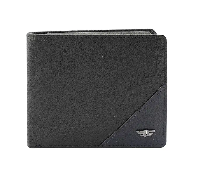 Image for PoliceMenNavyBlackColorGroixOverFlapCoinLeatherWallet