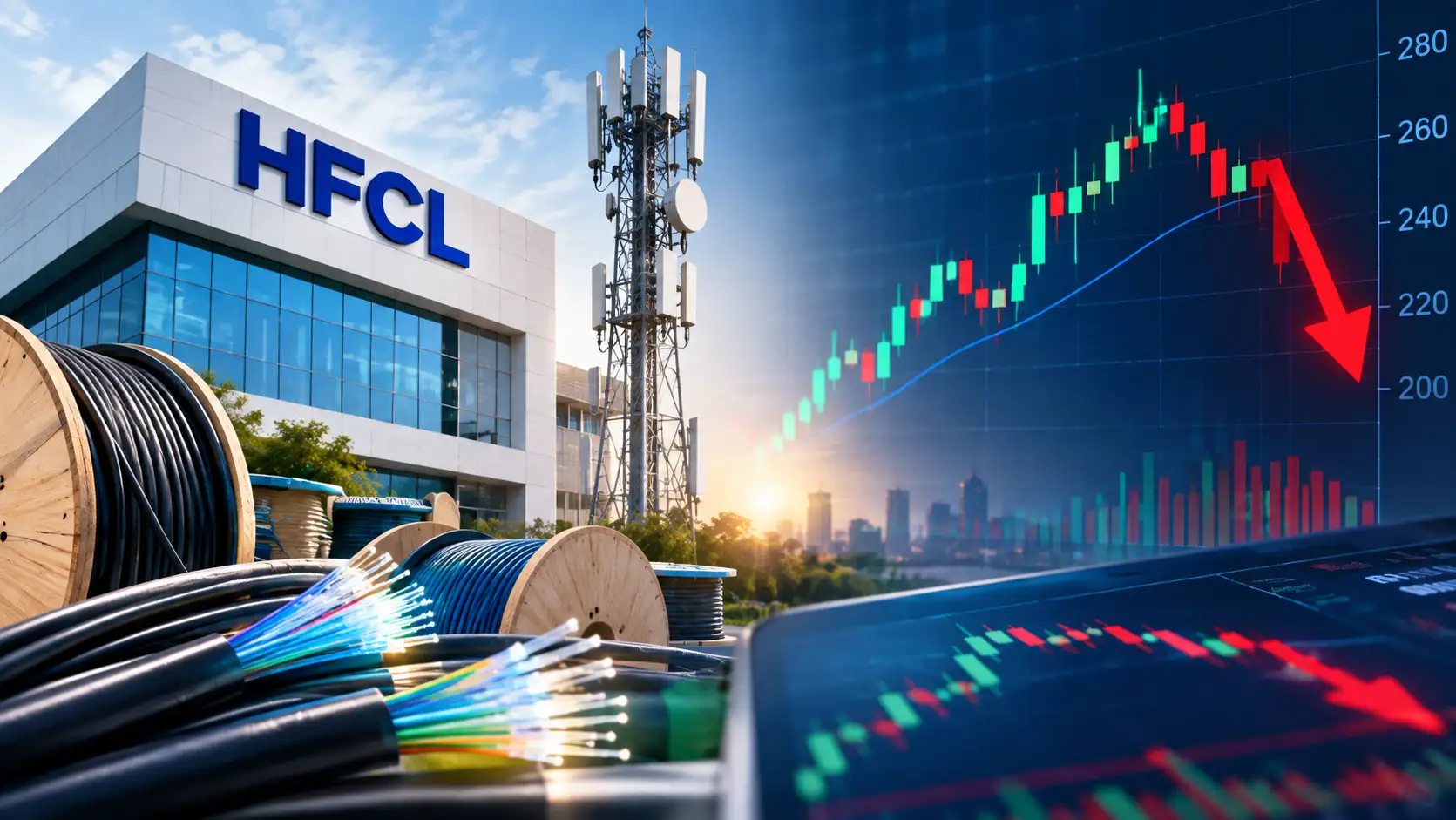 HFCL shares hit lower circuit after 240% rally in 2026. What technical charts now indicate