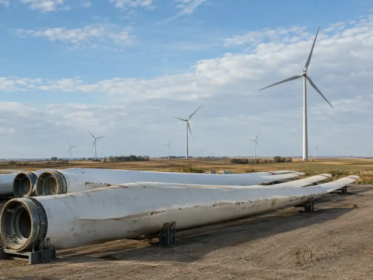 Xcel recycled 603 Minnesota wind-turbine blades weighing 4,188 tons into cement-kiln fuel; its repowered wind farms were expected to save customers $160 million 