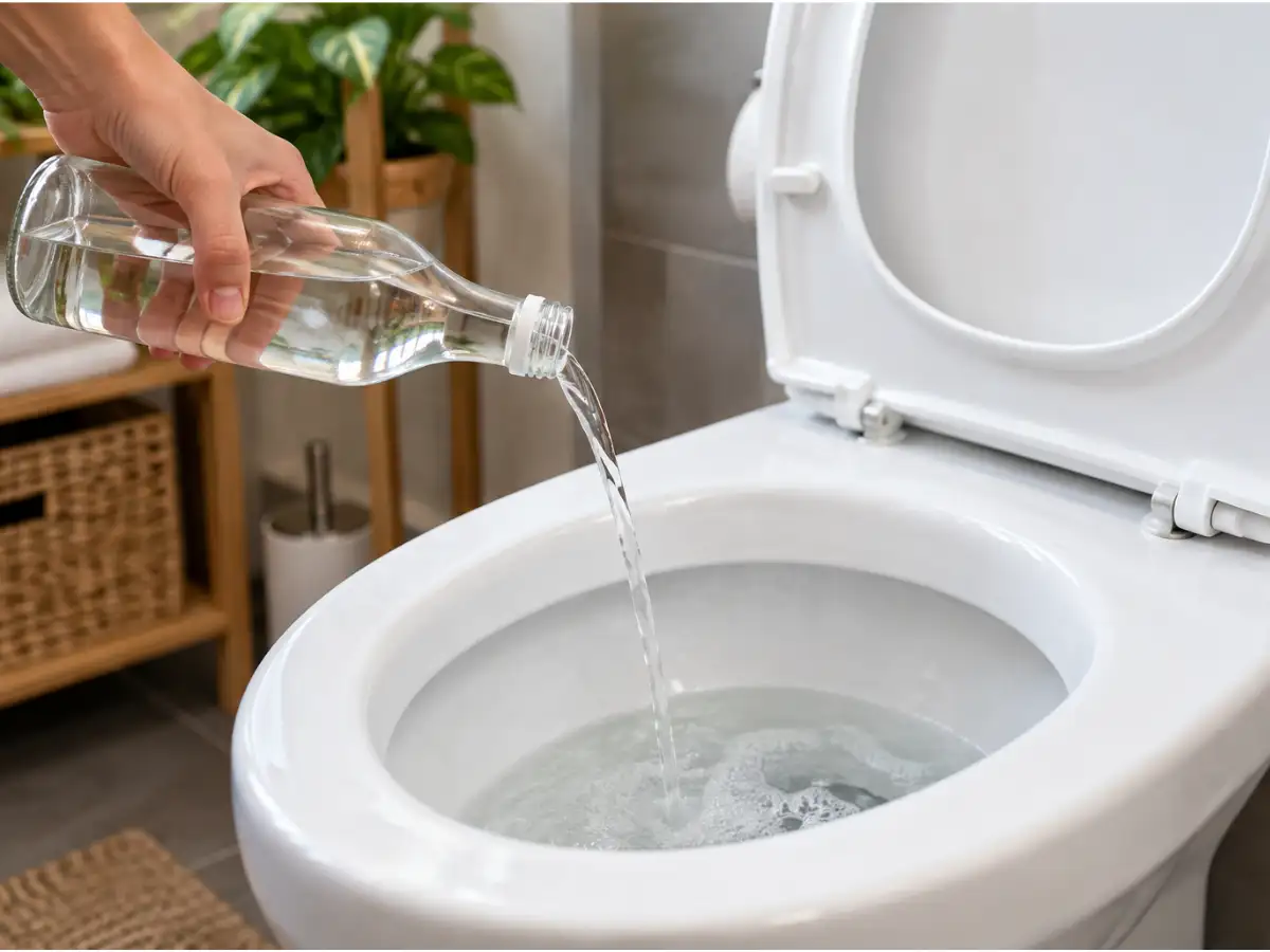 Pouring white vinegar into your toilet once a week can tackle this common bathroom problem 
