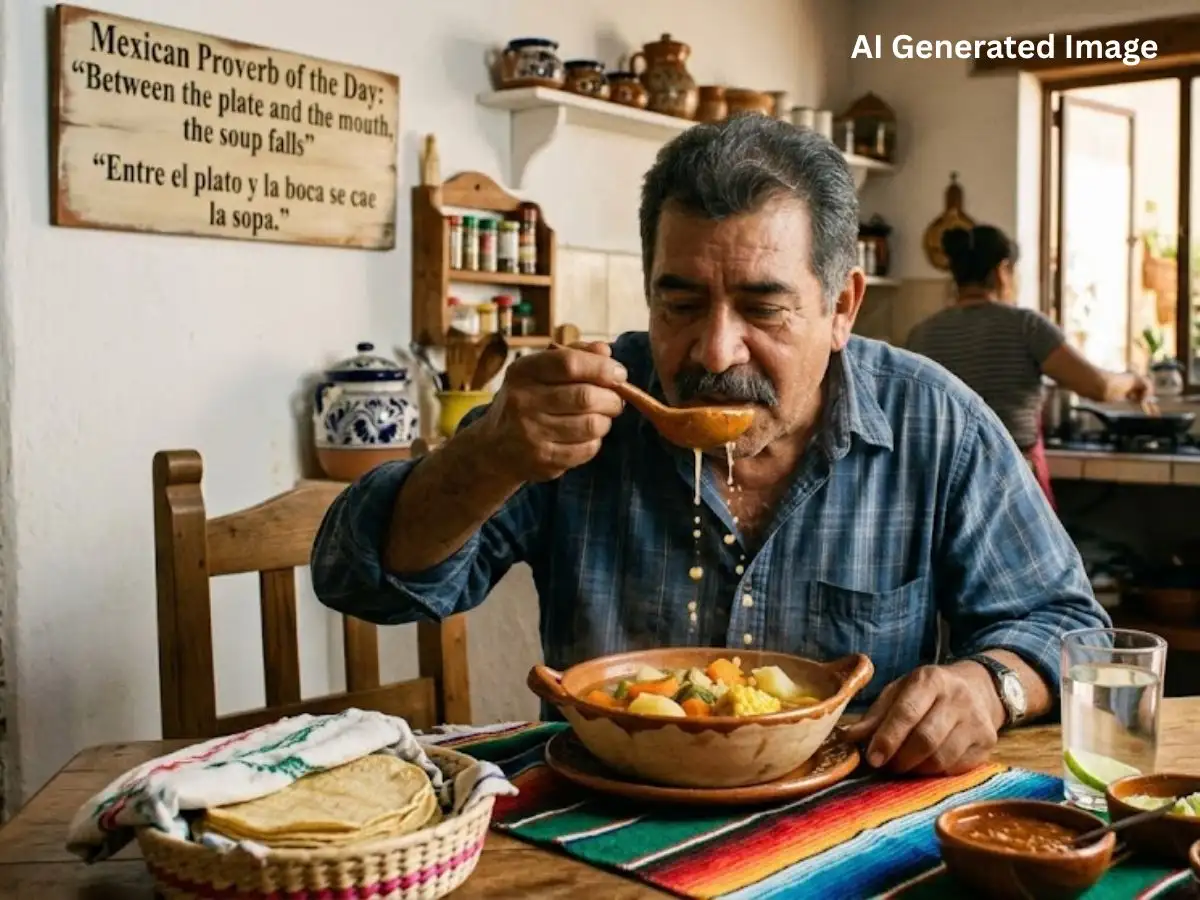 Mexican Proverb of the Day: “Between the plate and the mouth, the soup falls” A timeless lesson on uncertainty 