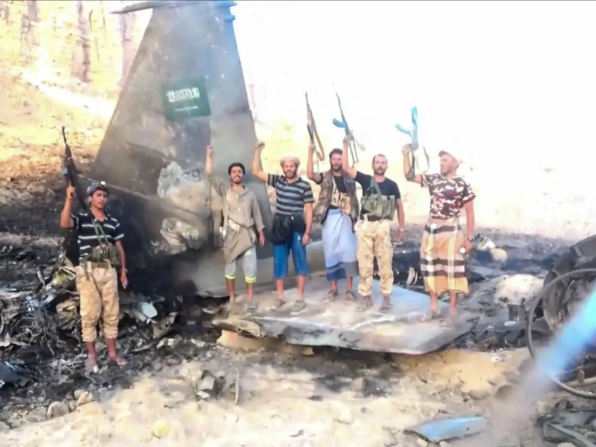 F-15 fighter jet and  drone shot down by Houthis in Yemen, claim Iran-backed rebels also say Saudi Arabia carried out 40 airstrikes 