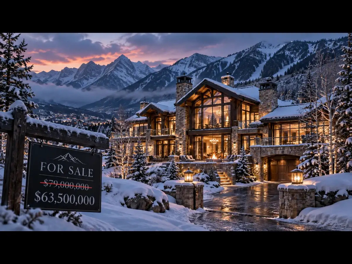 A 17,000-sq-ft Aspen mansion once rented by Rihanna was listed for as much as $79 million; it sold for $63.5 million as Colorado’s trophy-home market began to cool 