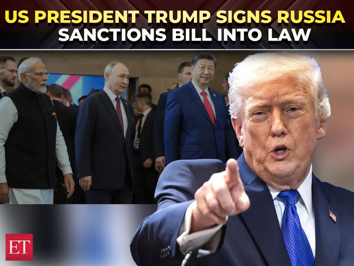 US President Trump signs Russia sanctions bill, clears way for 100% tariffs on India, China 