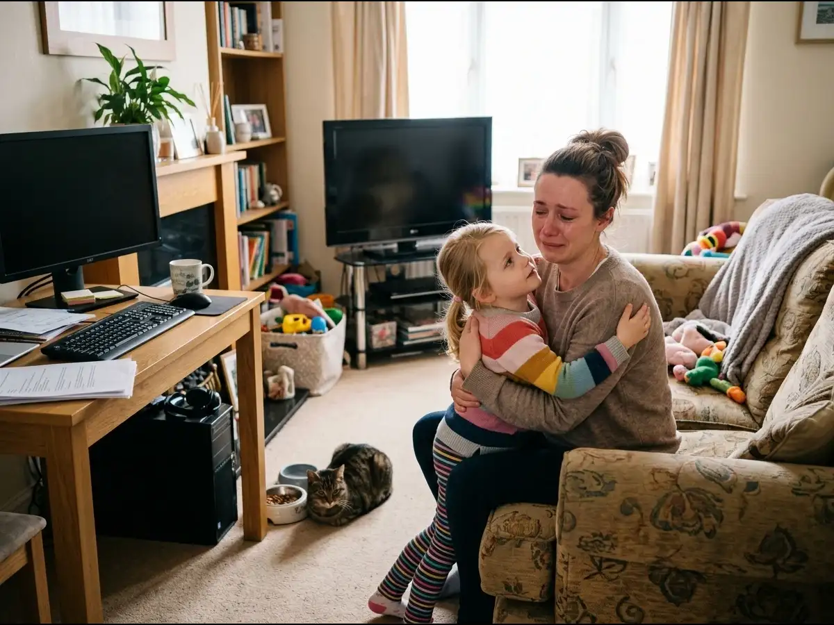 Good in people: A 6-year-old noticed her mother picking her up from school, helping dad and feeding the cat after she forgot to turn the TV back, then said something so kind that brought her to happy tears 