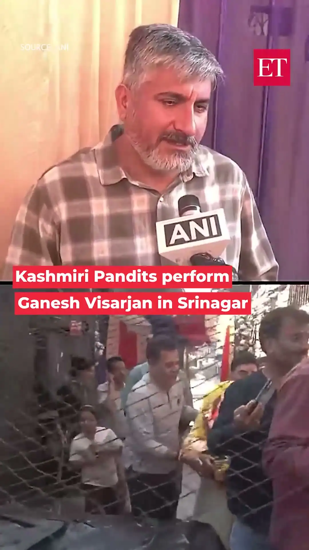 Srinagar: Kashmiri Pandits perform Ganesh Visarjan near Ganpatyar temple 