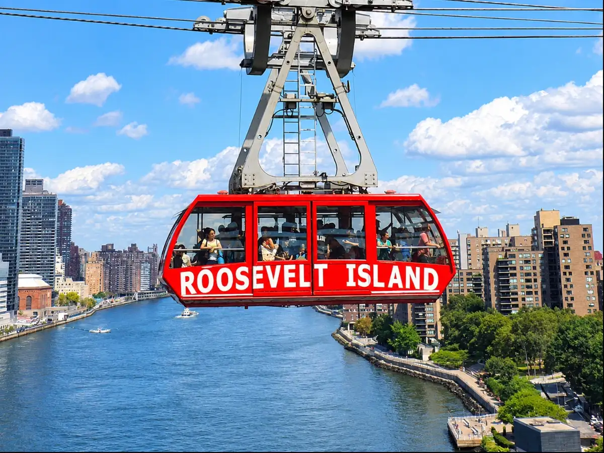 In 1976, New York suspended a tram over the East River because another subway tunnel was too expensive; the Roosevelt Island Tram still links the island to Manhattan 