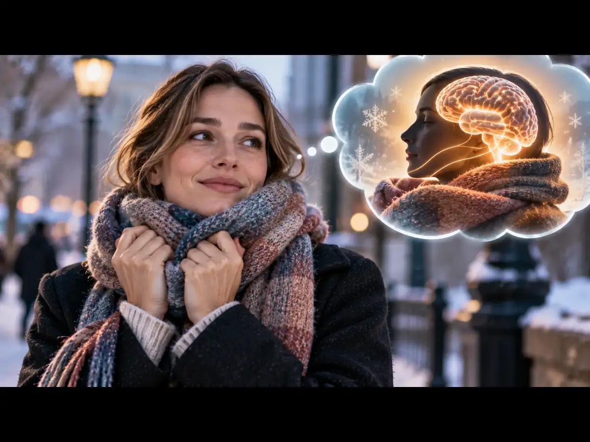 Psychology says women who always wear a scarf in winter may be following a comfort cue their brain has learned to trust 