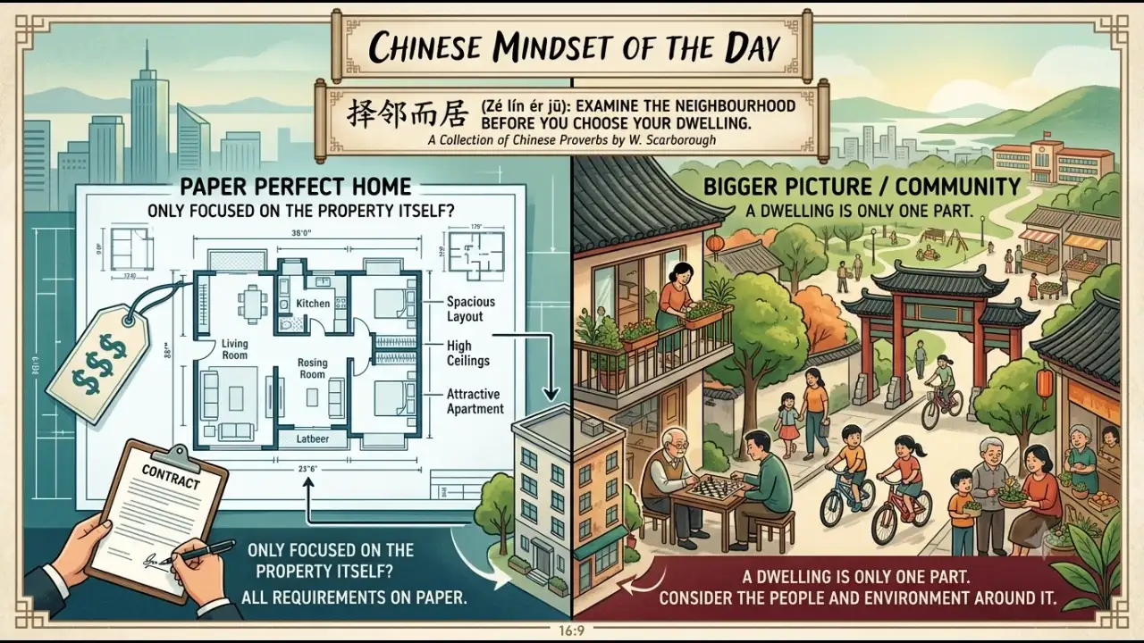 Chinese mindset of the day: 'Examine the neighbourhood before you...' - thought-provoking saying teaches life lessons about choosing the right place to live 