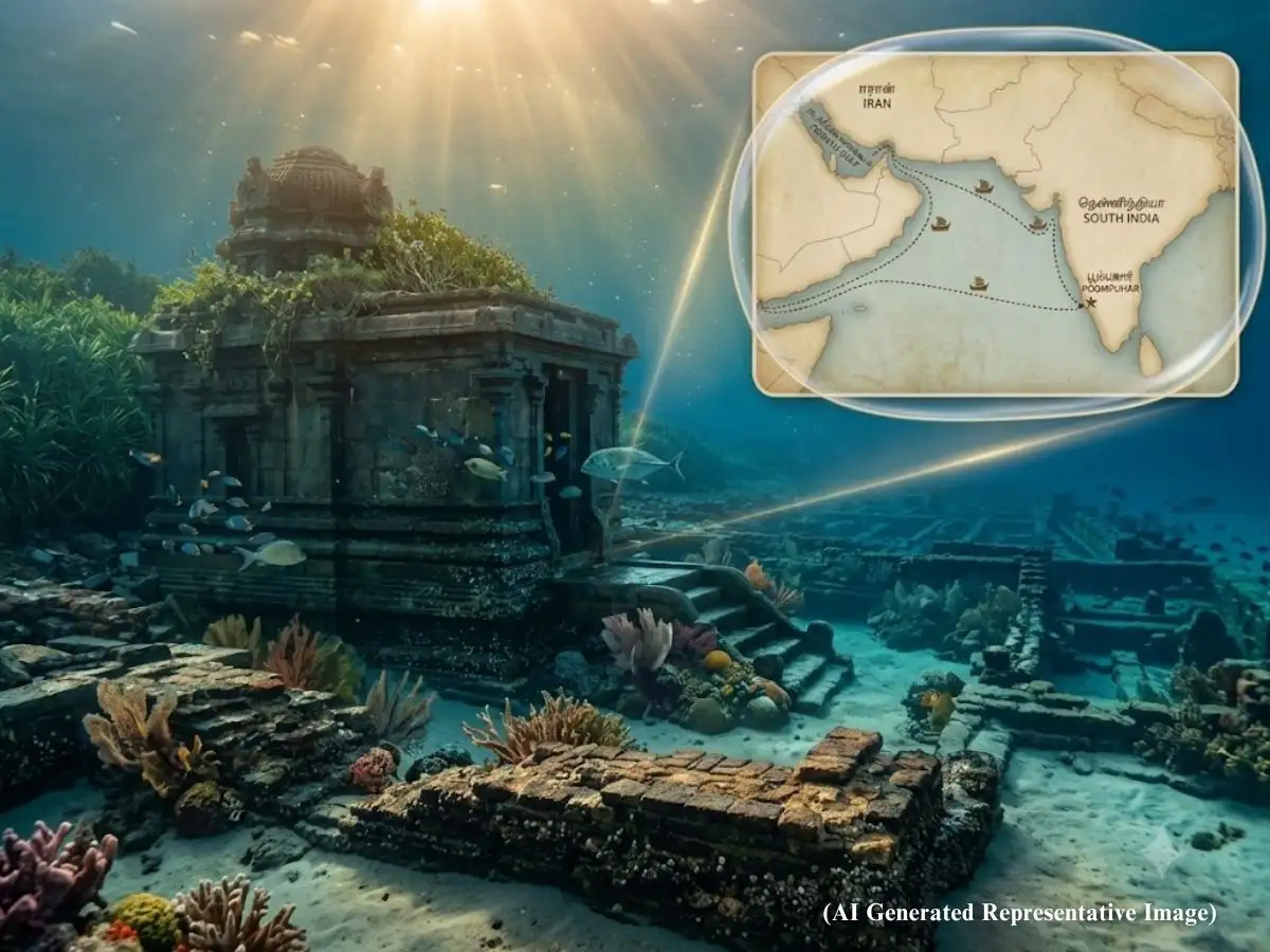 Poompuhar, a 2,000-year-old port city built by the Cholas was lost beneath the sea; new study finds ancient Tamils had trade links with Persian Gulf and Iran 