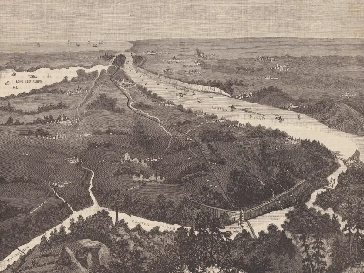 Built from 1837 to 1842, New York's Croton Aqueduct carried water 41 miles on gravity alone, dropping 13 inches a mile; it supplied the city for 113 years 